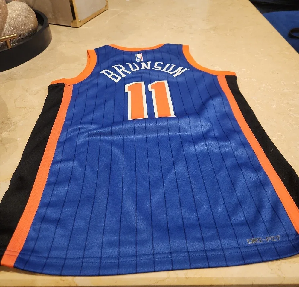 Nike Blue & Orange New York #11 Basketball Jersey